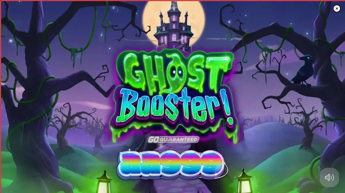 Interface de jogo do slot Ghost Booster com tema de Halloween